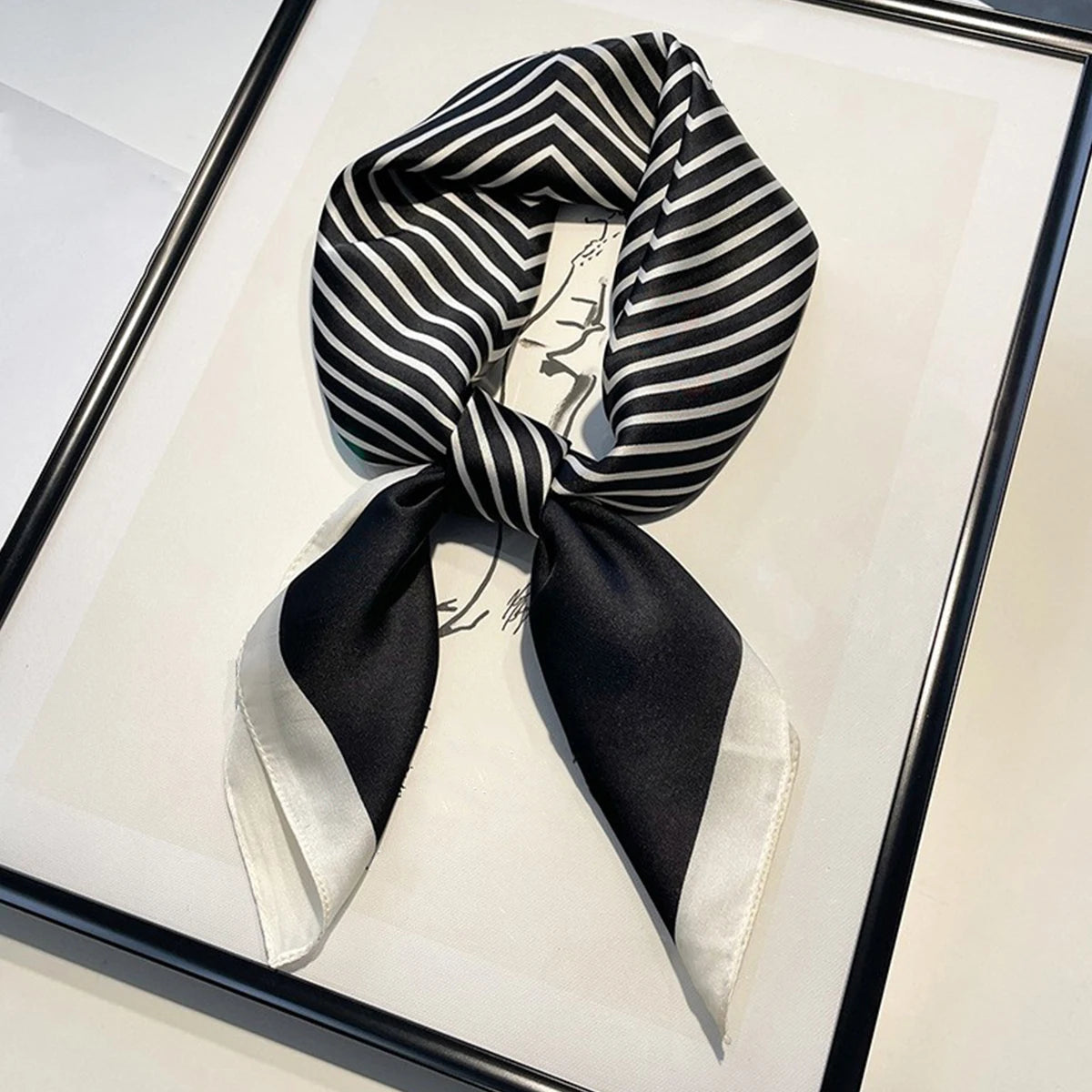 Wholesale 1026A Custom Logo Brand Designer 70*70 Digital Printing Square Satin Silk Scarf for Women Stylish Luxury High Quality