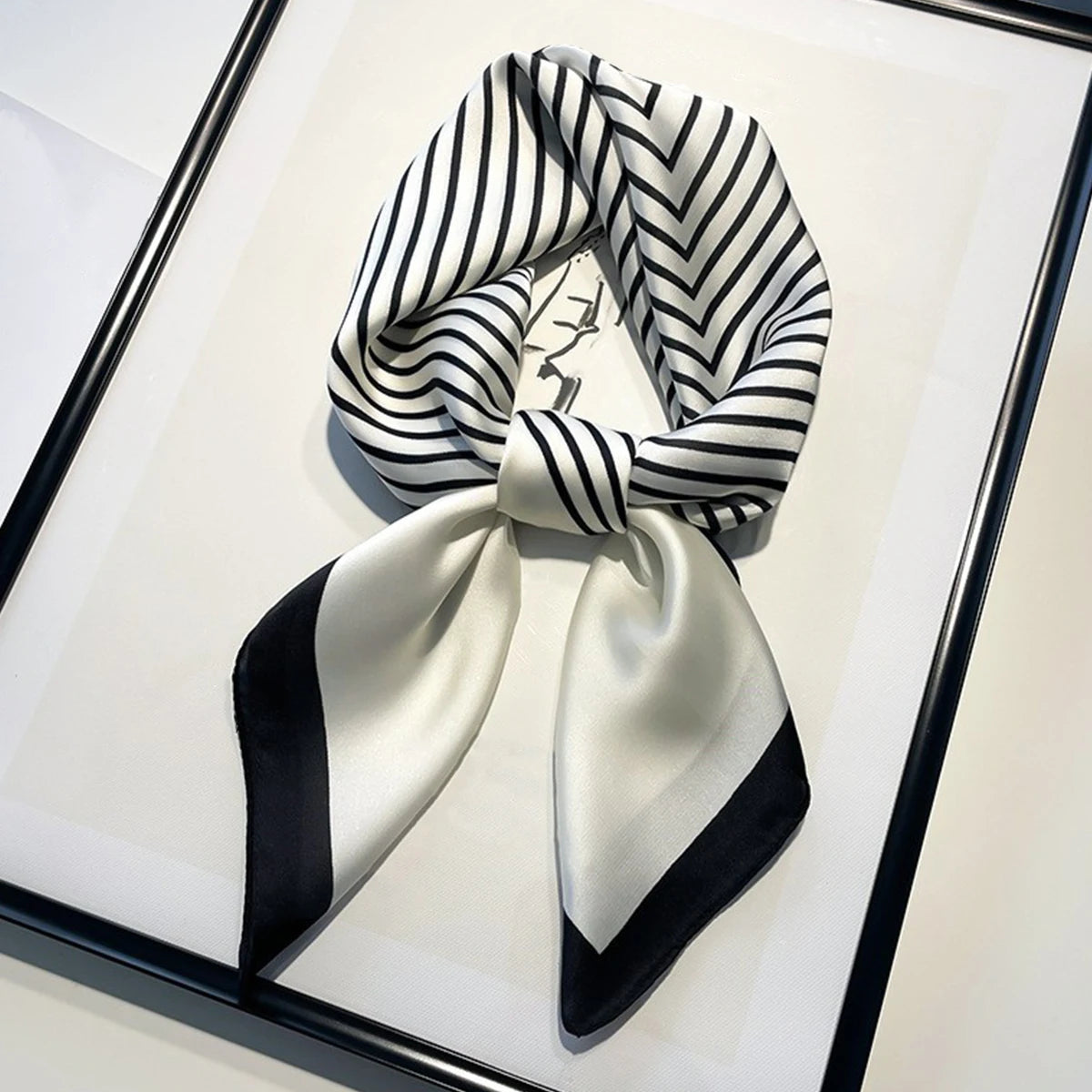 Wholesale 1026A Custom Logo Brand Designer 70*70 Digital Printing Square Satin Silk Scarf for Women Stylish Luxury High Quality