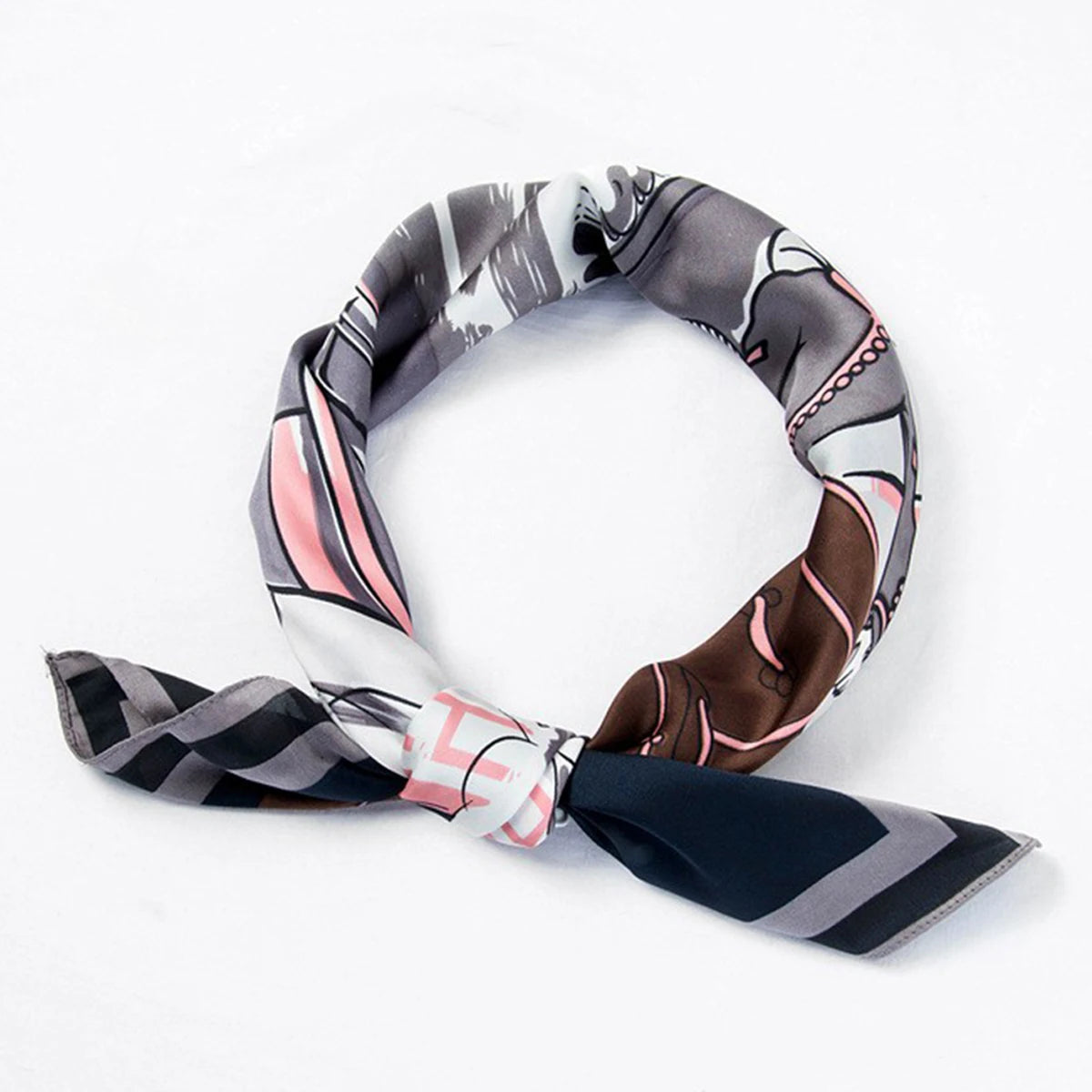 Wholesale 1026A Custom Logo Brand Designer 70*70 Digital Printing Square Satin Silk Scarf for Women Stylish Luxury High Quality